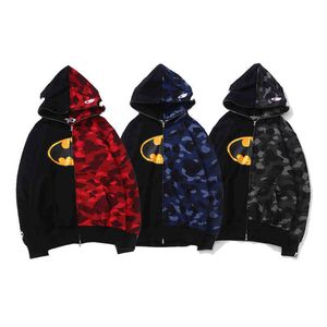 Designer Luxury Bap Hoodie Autumn and Winter Apes Hip Hop Shark Sweater Camouflage Men and Women Lose Casual Hooded Coat tr￶ja Jacka