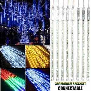 Strings 50cm 288LEDs Tree Decor Meteor Shower Rain Lights Falling String For Christmas EU/US/UK/AU Plug Waterproof LightsLED LEDLED LED