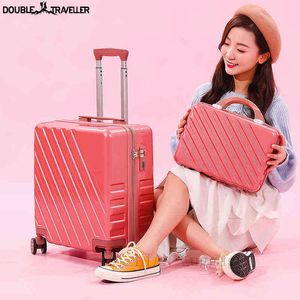 PCSSet Travel Suitcase '' Inch Rolling Bagage Bär vårt stugvagn Fall Kvinnor set med kosmetisk väska mode J220708 J220708