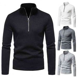 Autumn Hoodie Men Zipper Stand Collar Sweatshirt Snabbt torrt fast färg Slim Man Pullover Hoodies Sudaderas L220704