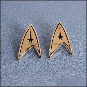 Cartoon Accessories Products Baby Kids Maternity Star Trek Starfleet Enamel Brooch Pins Badge Lapel Alloy Metal Fashion Jewelry Gifts Dro