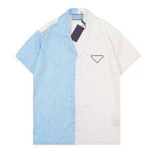 Летние мужские футболки дизайнер боулинг повседневная напечатанная кнопка отворота кардиган с коротким рукавом высококачественные мода мужская рубашка рубашка рубашка футболка m xxxl
