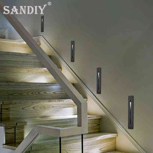 Sandiy vägglampor Embedded LED Light Night Lighting för husrenovering Stepstair trappa gångkorridor med monteringsbox H185 H220420