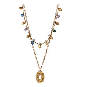 Einfache, zierliche Halskette mit Harmonie-Kugel-Anhänger, mehrschichtige Goldketten für Frauen, Gold-Halsband, Pfeil-Stab, Schichtung, verstellbare Länge