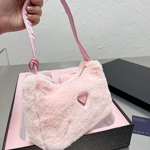 Top quality crescent Plush hobo bags bag towel scarf cap Hat Sleeve box three piece hobos armpit children's plush shoulder Triangle handbag p letter