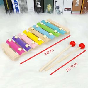 Wholesale Children's Learning Toys Wooden eight tone hand playing the piano early education Baby Educational Instrument toys 1-2-3 years old