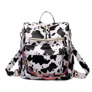 Fashion Cow pattern Leopard backpack bags women bag handbag bag purse Pu Leather Shoulder Travel Casual Tote