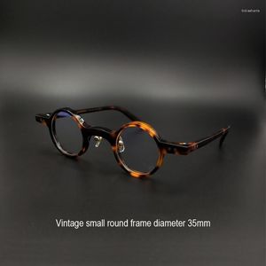 35 mm Durchmesser, Vintage, kleiner runder Rahmen, Anti-Blaulicht, verschreibungspflichtige Myopie-Lesebrille, Retro-Acetat-Brille, modische Sonnenbrille