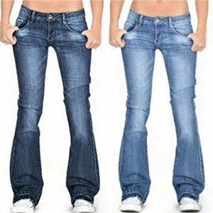 Jeans da donna Jeans skinny a zampa Pantaloni da donna in denim alla moda Bootcut Bell Bottoms Stretch Tr 220824