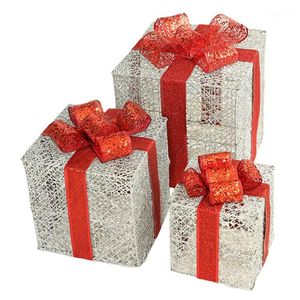 Подарочная упаковка, упаковочная коробка, золото для детей, друзей, 3 шт., 3 размера, домашний ремесло, блестящий дизайн, праздничная атмосфера, рождественский орнамент, железные коробки