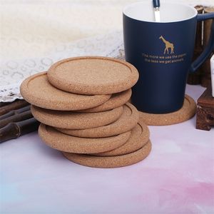 5 10 20PCS Cork Round Wooden Coasters Set Coffee Cup Mat Drink Tea Pad Placemats Wine Table Mats Decor No Box 220627