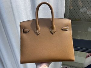 Designer -Tasche Luxushandtasche 30 cm Frauen Totes handgefertigtes Nähen Epsom Leder grüne rote Creme Farben Großhandel Preis Schnelle Lieferung