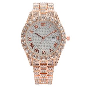 Luxo Iced Out Watches Womens Assista a moda Round Wristwatches for Women Grils M1100