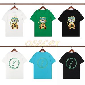 T-shirt da uomo famose da donna T-shirt moda tigre e stampa di lettere T-shirt a maniche corte da uomo di design taglia asiatica S-2XL