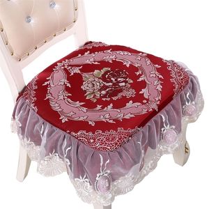 Europe Style lace Chair Cushions Thicken Home Decoration Cushion 12 Colors Supe Soft Seat Cushion Can Be Fixed On Chair 201009