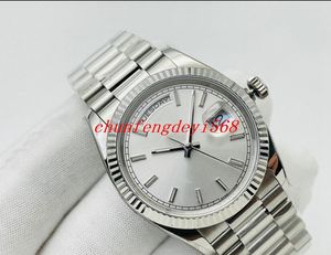 EW Factory Steel News Herrenuhren, schwarzes Zifferblatt, TAG, DATUM, Daydate, automatische Mechanik, ETA2836-2-Uhrwerk, 36 mm, Saphirglas, Edelstahl, 118239 Herrenuhr