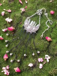 Kleryki czarownice ochrona drzwi urok Crescent Moon Kwarc kryształowy punkt domowy prezent na pentagram okultystyczny wystrój prezentowania