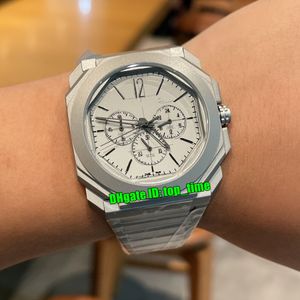 Högkvalitativa klockor 42 mm 103673 Octo Finisimmo 10-årsjubileum Limited Edition Quartz Chronograph Herrklocka Grey Dial Titanium Armband Herrar Armbandsur