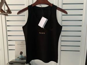 Kadınlar yelek camis tankları tasarımcısı yaz moda üst beyaz siyah dış giyim hafif seksi minyon kolsuz pamuk açık incelme sıradan mektup baskı mürettebat boyun