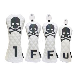 Golf Headcover Gradient Ramp Skull Driver Fairway Hybird Wood Head Cover Set High Quality PU Leather 220629