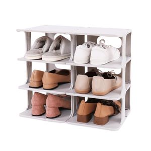 Ganchos trilhos 4pcs/6pcs Sem perfuração de sapatos de sapatos de combinação Organizadores da prateleira de banheiro para economia de espaço para economia de banheiro shoeboxhooks