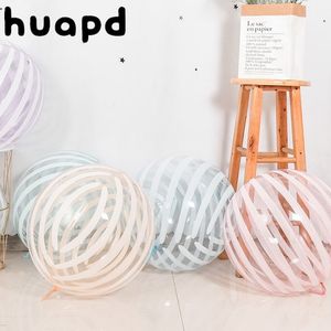 50 30pcs Crystal stripes Bubble Balloon 18 inch Colorful Striped Bobo for Wedding Decoration Happy Birthday Part 220523