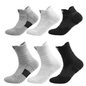 Socing Socks 1Pairs Correndo Futebol Ciclismo Homens Mulheres Respirável Anti Desligamento Moisture Wicking Engometido Algodão Loop Pad Anclé Treinador Sock