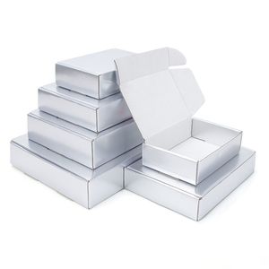 Silver Color Packaging Present Box Wig Blank 3Layer Korrugerad kartong stöder anpassad storlek tryckt 220706