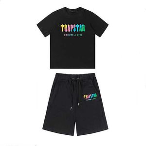 Camisetas masculinas Trapstar T-shirt Esportes Moda High Street Wear Manga curta Casual Algodão solto Top Tees 2023 Summer Di4p