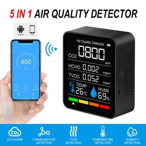 Smart Home Control Carbon Dioxide Detector CO2 Digital Meter Indoor Temperature Humidity Sensor Tester Air Quality Monitor TVOC HCHO Analyze