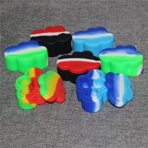 Cloud Shape Silicone Wax Container Food Grade 22ml Nonstick Jars Dab Tool 4 Cavities Storage Box Oil Holder Container DHL