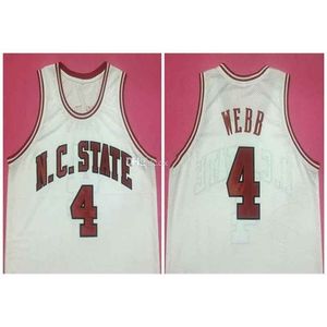 Nikivip #4 Spud Webb NC State Wolfpack College Retro Classic Basketball Jersey Mens Stitched Custom Number and name Jerseys