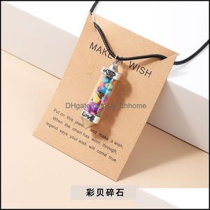 Pendant Necklaces Pendants Jewelry Natural Crystal Crushed Stone Wishing Love Bottle Cone Pendum Necklace Make W D5A