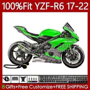 Carene iniezione per YAMAHA YZF600 YZF R6 R 6 600 CC YZFR6 17 18 19 2020 2021 2022 Corpo 119No.203 YZF-R6 2017-2022 YZF-600 Verde grigio 2017 2018 2019 20 21 22 Carrozzeria OEM