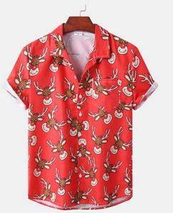 재미있는 셔츠 남자 하와이 인쇄 대형 셔츠 2022 여름 캐주얼 탑 짧은 소매 블라우스 해변 해변 셔츠 남성