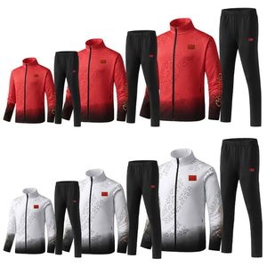 Herren Traursuits Herumn Winter Wushu Athleten National Uniform Tisch Tennis Sportwear Top + Hosenstudent Gruppenausbildung Chinesisches Team Uniform Mädchen