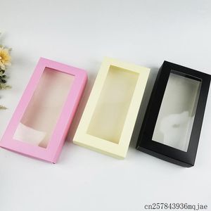 Caixas de presente de papel com caixa de embalagem de janela claro para meias cartões carton