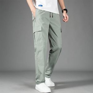 Men's Pants Cargo Men's Thin Young And Middle-Aged Multi-Pocket Fashion Trendy Breathable Trousers Casual PantsMen's