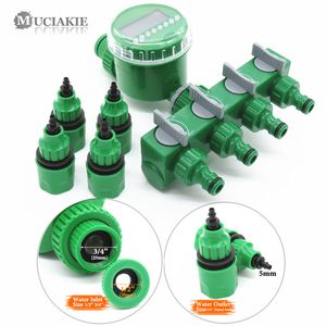 MUCIAKIE Garden Water Timer with 124Way Hose Splitter Automatic Watering Irrigation Controller Adapter 47 811 16mm Y200106