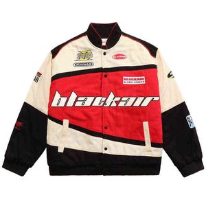 2021 Hiphop Motorcycle Jacket Streatwear Письма из вышивки.