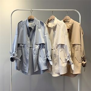 Yeeloca Casual Windbreaker żeńska pełna rękaw mandarynka kołnierz prosta swetra jesień Korean Loose Slim Slimat LJ201021