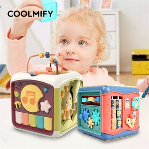 Baby Music Toys Baby Activity Cube Musical Box Toy Toddler Toys Shape Sorterar Game Toy Beads Cube Spädbarnsutbildning Toy for Kids 220706