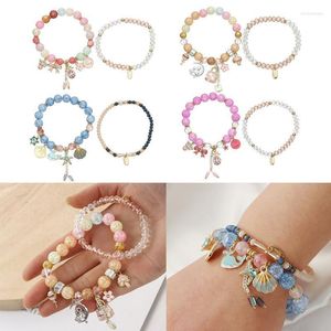 Link Chain Gift Girls Princess Jewelry Kids Multi Wayer Bead Bransoletka Wisior Trum22