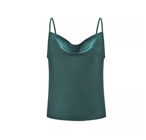 iWomen Summer Silk Satin Top Camis Tanks Camisoles Strappy Shirts Sexy Green Aesthetic White Tank Tops Femme Clothes Ladies