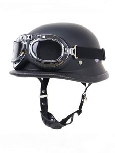 Kaski motocyklowe kropka vintage niemiecka styl otwarty twarz pół kasku unisex retro motocykl jazdy chopper casco moto capacete