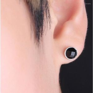 Stud Everoyal Vintage Male Silver Plated Earrings For Boys Jewelry Fashion Crystal Black Square Men Accessories Moni222