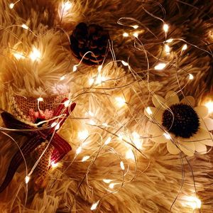 Party Decoration Colors LED Outdoor Light String Fairy Garland Battery Power Copper Wire Lights For Christmas Festoon Wedding Party Decoratio