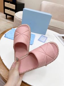 new designer slippers sandals straw rubber women's shoes luxury fashion sheepskin hemp rope flat shoes breathable open toe beach shoes