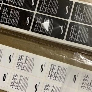 Czarna biała x x cm naklejka na etykietę uszczelnienia dla Samsung S20 S21 S22 Note Pakiet Pudełka Uszczelnienie Bezpłatne statek