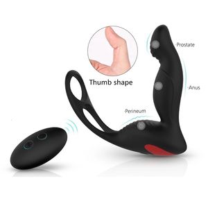 Adult Massager High-grade Prostate Massage with Cock-ring Men Toys Anal Vibrator Wireless Remote Butt Plug for Adult Masturbation
